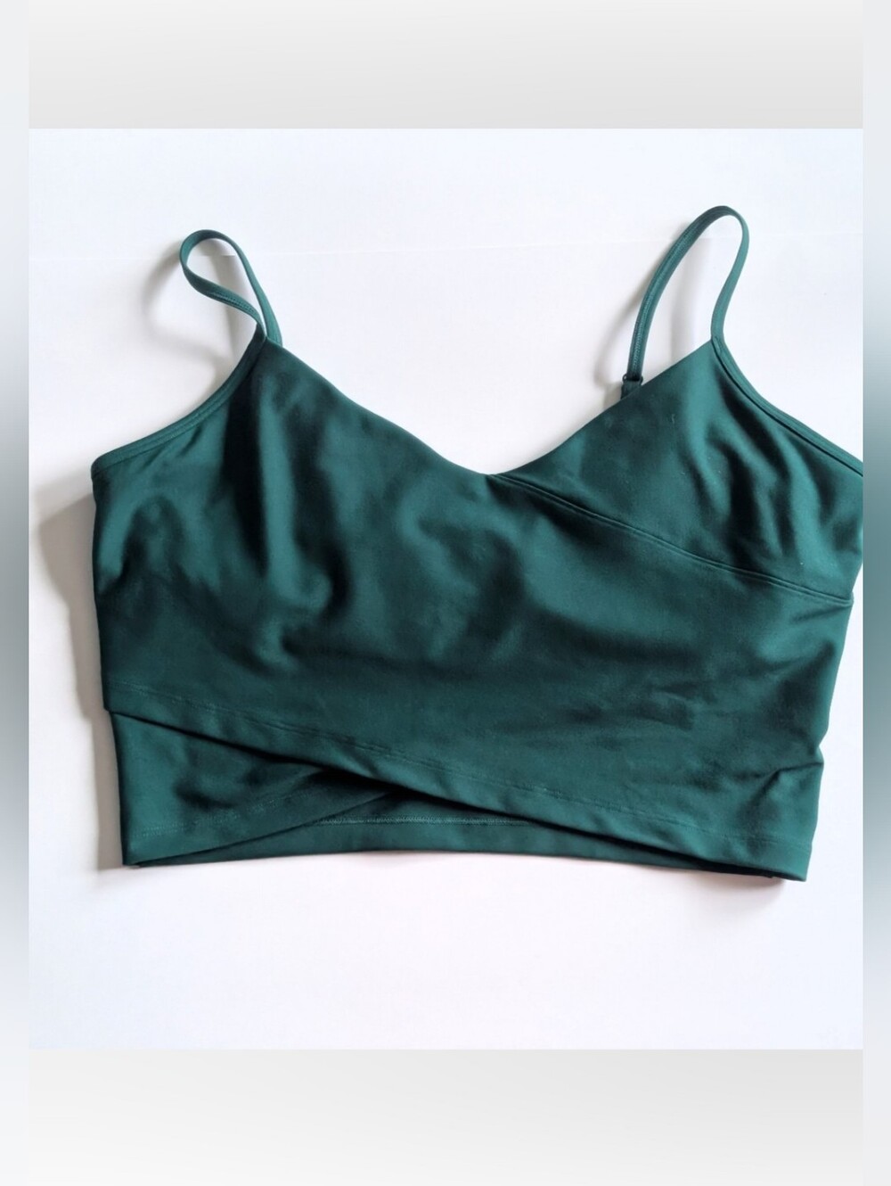 YPB SculptLUX Dark Green Crossover Athletic Crop Top - Size XL